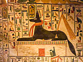 Reliefs und Malereien im Grab von Nefertari, der Großen Gemahlin von Pharao Ramses II., Tal der Königinnen, UNESCO-Welterbe, Theben, Ägypten, Nordafrika, Afrika