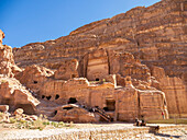 Die Straße der Fassaden, Archäologischer Park von Petra, UNESCO-Welterbe, eines der sieben neuen Weltwunder, Petra, Jordanien, Naher Osten