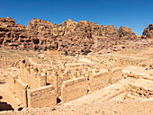Die byzantinische Kirche im archäologischen Park von Petra, UNESCO-Weltkulturerbe, eines der neuen sieben Weltwunder, Petra, Jordanien, Naher Osten