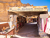 Souvenir stalls on the path to The Petra Monastery (Al Dayr), Petra Archaeological Park, UNESCO World Heritage Site, one of the New Seven Wonders of the World, Petra, Jordan, Middle East\n