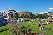 Schlossplatz Square in summer, Stuttgart, Baden-Wurttemberg, Germany, Europe\n