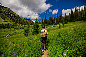 Wanderer auf den Pfaden des Grand Teton Nationalparks, Wyoming, Vereinigte Staaten von Amerika, Nordamerika