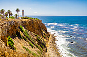 Palos Verdes-Küste mit Leuchtturm, Kalifornien, Vereinigte Staaten von Amerika, Nordamerika