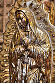 Virgin of Guadalupe Statue, largest in the World, six feet tall, solid silver, 380 lbs, Church of Santa Prisca de Taxco, founded 1751, UNESCO World Heritage Site, Taxco, Guerrero, Mexico, North America\n