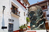 Statue, Don Juan Ruiz de Alarcon y Mendoza, Spanish Writer of the Golden Age, 1581-1639, Taxco, Guerrero, Mexico, North America\n