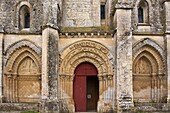 France, Charente Maritime, Aulnay de Saintonge, St. Pierre de la Tour Church inscribed on the World Heritage List by UNESCO, West facade\n