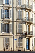 France, Meurthe et Moselle, Nancy, facade of an apartment building in Charles III street\n