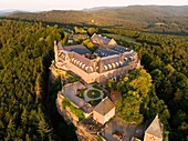 France, Bas Rhin, Ottrott, Mont Sainte Odile, Sainte Odile convent (aerial view)\n