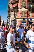 France, Alpes Maritimes, Nice, listed as World Heritage by UNESCO, Port Lympia, Place de l' Ile de Beaute, procession of the Virgin of the Immaculate Conception\n