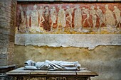 France, Haute Loire, La Chaise Dieu, Natural regional park of Livradois Forez, abbey of Saint Robert, fresco of the Macabre Dance\n