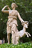 France, Indre, Berry, Loire castles, Chateau de Valencay, Diana of Versaille (Artemis) statue\n