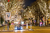 France, Paris, Avenue Montaigne at Christmas\n