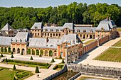 Frankreich, Seine et Marne, Maincy, das Schloss von Vaux le Vicomte, gesehen von der Kuppel oder Laterne auf den Stallungen