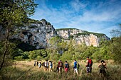 Frankreich, Ardeche, Reserve Naturelle des Gorges de l'Ardeche, Vallon Pont d'Arc, begleitete Wanderung mit einem Wächter des Syndicat mixte de Gestion des Gorges de l'Ardeche