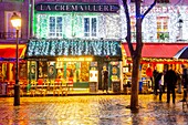 France, Paris, Montmartre, Place du Tertre at Christmas\n