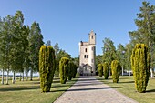 France, Somme, battlefields of the Somme, Thiepval, Ulster Tower, replica of a tower near Belfast in Northern Ireland, memorial of the 36th British Division of Ulster during the First World War\n