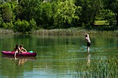 France, Ardeche, Berrias et Casteljau, Lac de Cornadon, Ardeche Slackline Meeting\n