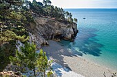 France, Finistere, Armorica Regional Natural Park, Crozon Peninsula, Saint Hernot, creek of Vierge island\n