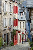 France, Cotes d'Armor, Dinan, stone houses in Rue du Petit Fort(Petit Fort street)\n