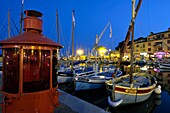 France, Var, Sanary sur Mer, the port, traditional fishing boats, the Pointus\n