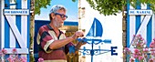 France, Morbihan, La Trinité sur Mer, flea market of marine objects and weather vane in the village\n