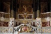 France, Meurthe et Moselle, Luneville, Place Saint Remy, Saint Jacques church dated 18th century, organ, buffet, optical illusion fresco, Stanislas arms\n