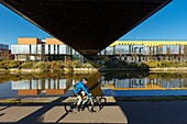 France, Meurthe et Moselle, Nancy, modern building of the IRR Puy (Regional Institute for readaption) in the Rives de Meurthe district along the Meurthe canal\n