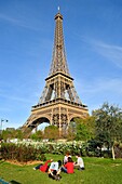 France, Paris, area listed as World Heritage by UNESCO, the Eiffel Tower\n