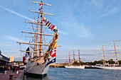France, Seine Maritime, Rouen, Armada 2019, visitors and moored Cuauhtemoc\n