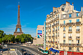 France, Paris, buildings Haussmanien and the Eiffel Tower, 15th arrondissement\n