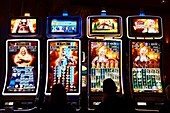 France, Calvados, Pays d'Auge, Deauville Barriere Deauville Casino, slot machine\n