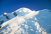 France, Haute Savoie, Chamonix Mont Blanc, Mont Blanc (4810m) at sunrise\n