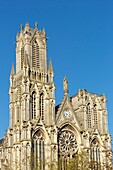 France, Meurthe et Moselle, Nancy, facade of 19th century Saint Pierre church in neo gothic style\n