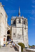 France, Indre et Loire, Loire valley listed as World Heritage by UNESCO, Amboise, tourists in the streets of Amboise\n