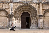 France, Charente Maritime, the Saintonge, Saintes, Portal of Sainte Marie church former abbey church of the Abbaye aux Dames\n