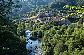 Frankreich, Haute-Loire, Monistrol d'Allier entlang der Via Podiensis, einer der französischen Pilgerwege nach Santiago de Compostela oder GR 65