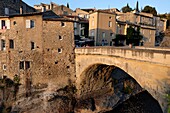 France, Vaucluse, Vaison la Romaine, the Roman bridge over the Ouveze, between the lower town and the upper town\n