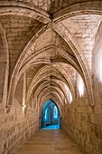Frankreich, Cher, Bourges, Kathedrale Saint Etienne, von der UNESCO zum Weltkulturerbe erklärt, nördliche Gewölbegalerie mit Zugang zur Krypta