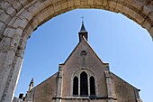 France, Eure et Loir, Chartres, Rue Collin d Harleville, the old Sainte Foy church, chevet dated 15th century, gate dated 12th centur\n