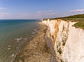 France, Somme, Somme Bay, between the Bois de Cise and Mers les Bains, the Picardy cliffs (aerial view)\n