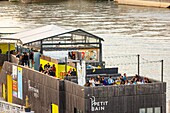 France, Paris, quai François Mauriac, houseboat Little Bath\n