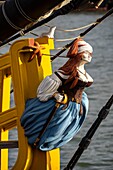 France, Seine Maritime, Rouen, Armada of Rouen 2019, Figure of Bow of the schooner Etoile du Roi\n