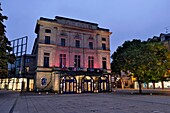 France, Territoire de Belfort, Belfort, Place Corbis, the Granit Theater, national stage, lighting in the evening\n