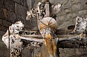 France, Vaucluse, Vaison la Romaine, Notre Dame de Nazareth cathedral, cloister dated 11th and 12th centuries, double-sided cross of the late fifteenth century, Christ and the virgin on the other side\n