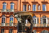 France, Haute Garonne, Toulouse, Place de la Trinité, fountain\n
