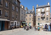 France, Manche, Cotentin, Granville, the Upper Town built on a rocky headland on the far eastern point of the Mont Saint Michel Bay, place Cambernon in the upper town\n