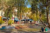 France, Bouches du Rhone, Marseille, the Cours Julien fountain\n