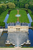 France, Essonne, le Val-Saint-Germain, the castle of le Marais (aerial view)\n
