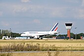 France, Nord, Lesquin, Lille-Lesquin airport, Air France aircraft landing\n