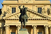France, Paris, area listed as World Heritage by UNESCO, Joffre square, the statue of Marshal Joffre and the Military school\n